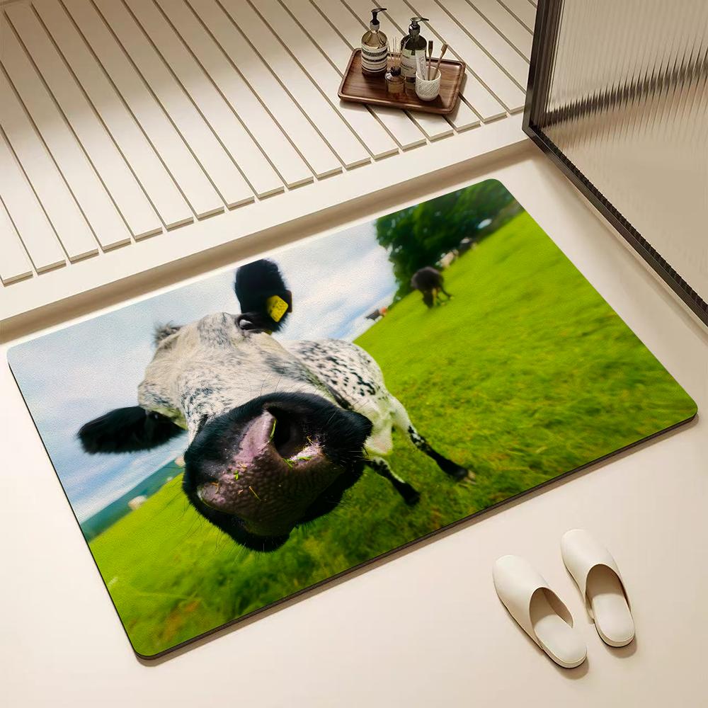 Cow Mat Rubber - Tappetino da bagno in diatomite con