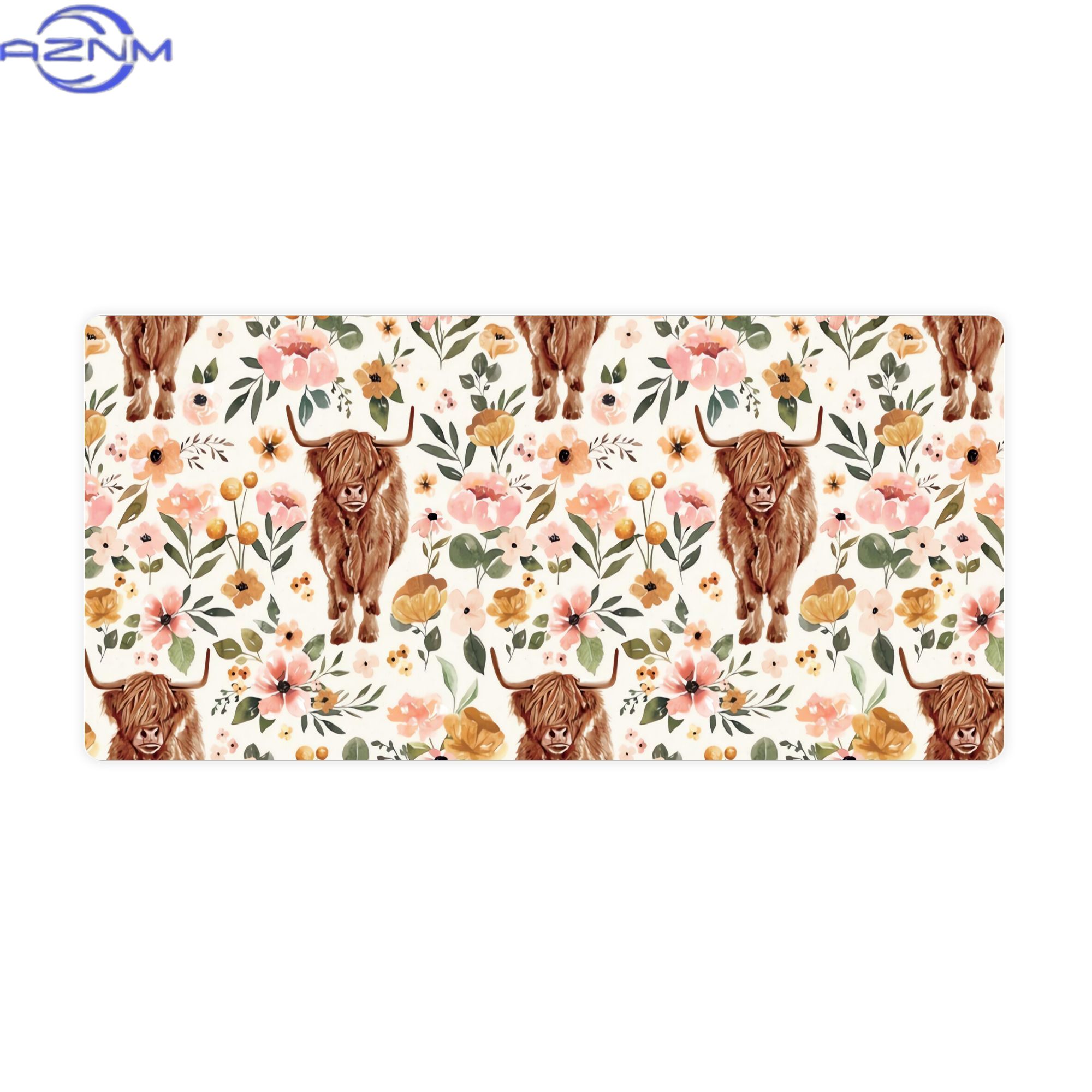 Cow Mat Rubber - Tappetino da scrivania Highland Cow Boho